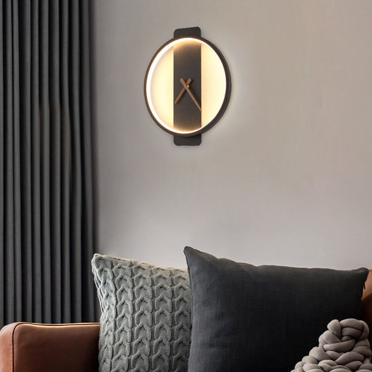 Lámpara de pared LED moderna, minimalista y en forma de reloj con 1 luz