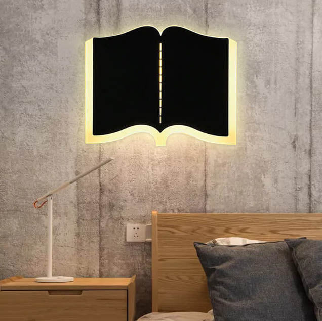 LichtHaus - Lampada da parete LED a forma di libro in ferro