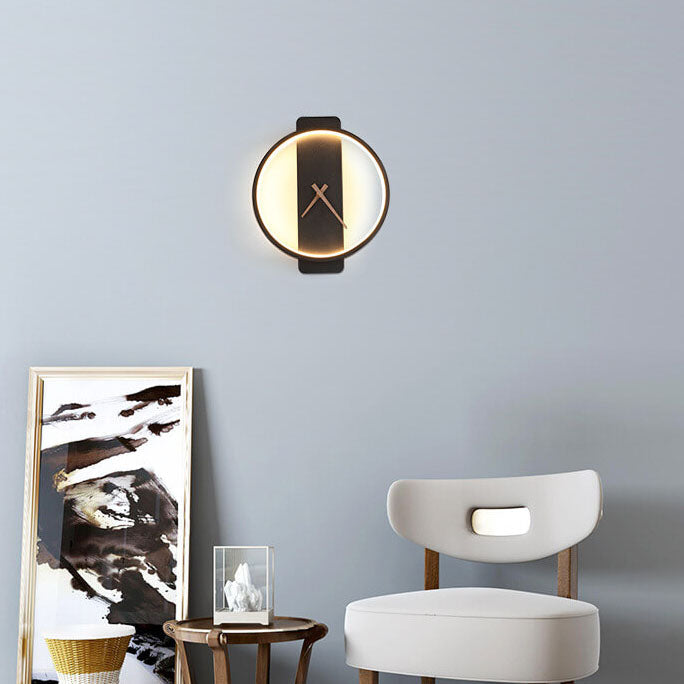 Lámpara de pared LED moderna, minimalista y en forma de reloj con 1 luz