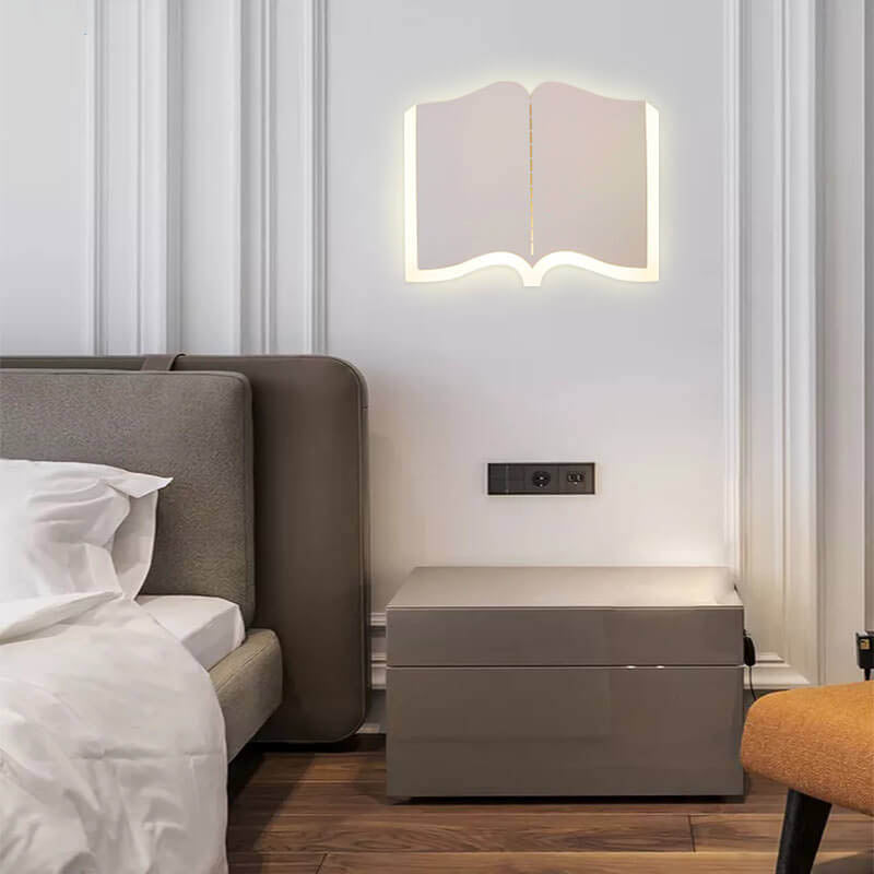 LichtHaus - Lampada da parete LED a forma di libro in ferro