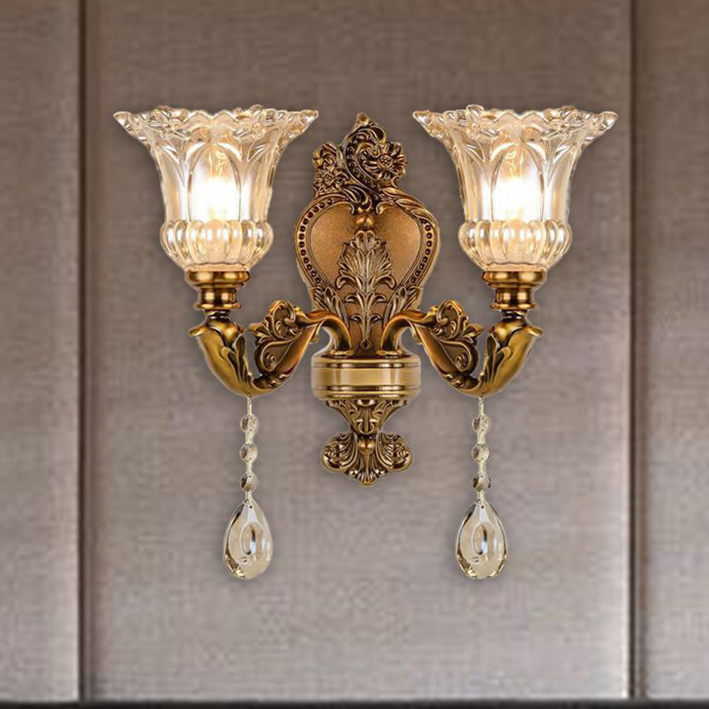 Wandlamp Vintage Goud Glas LED Dubbele Klassieke Binnenlamp