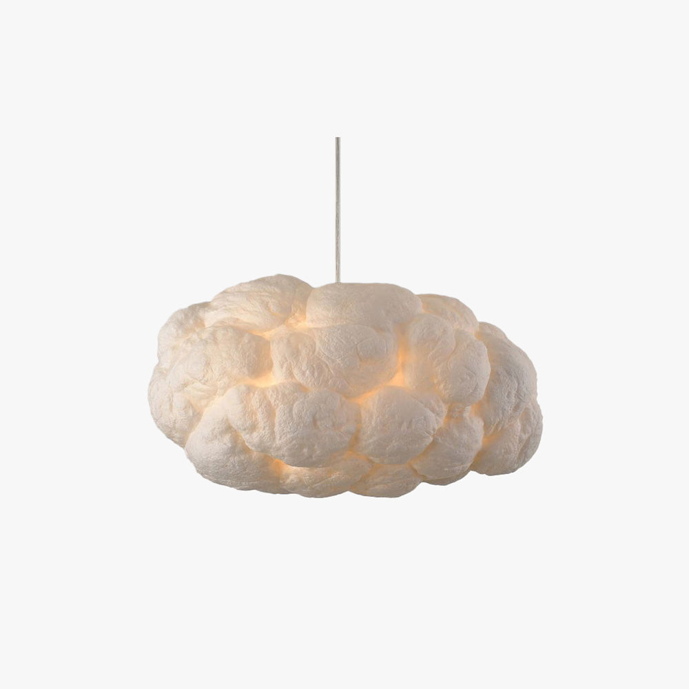 Lampada a sospensione LED Wolk di Aurora Design in PVC/Cotone Bianca