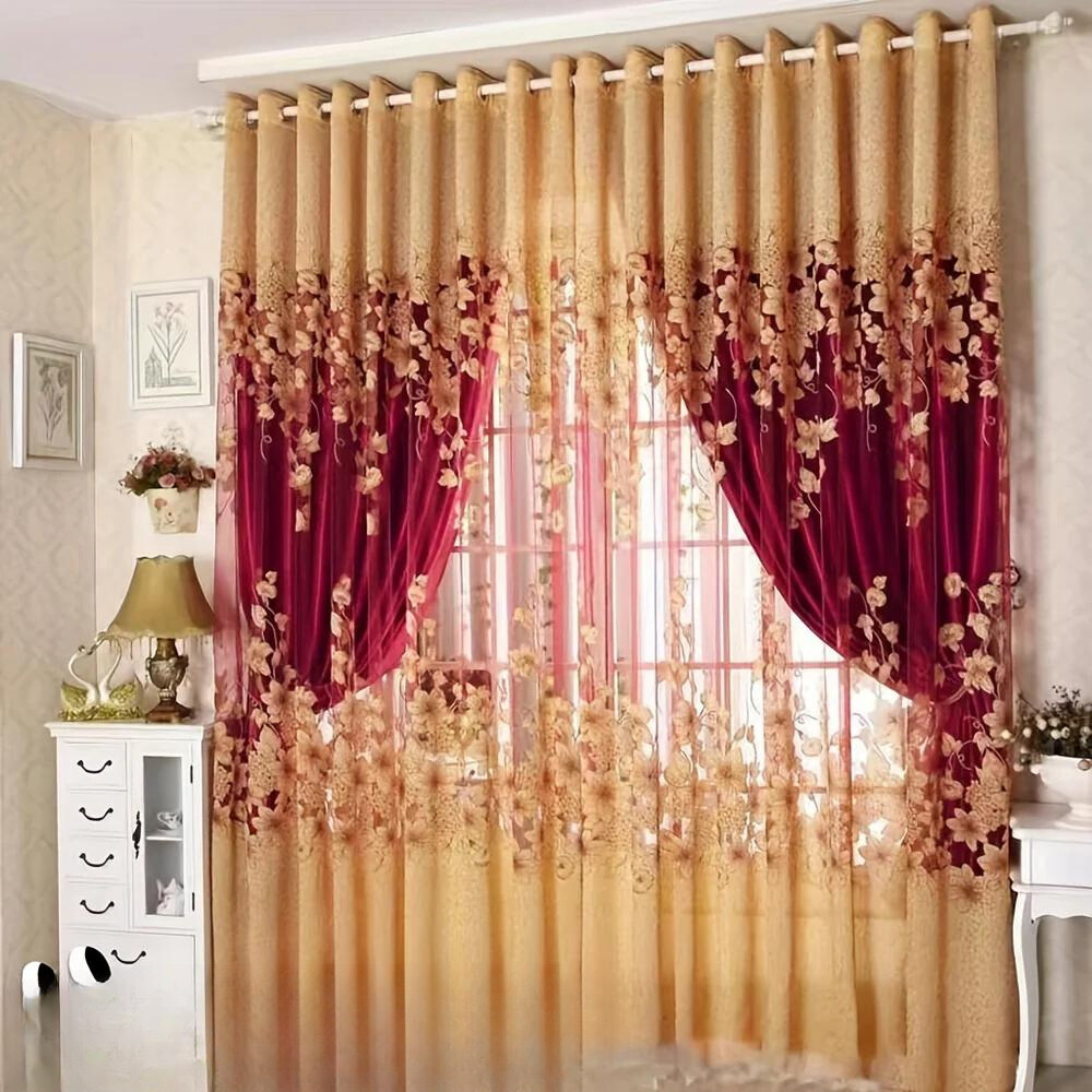 Cortina Opaca de Estilo Europeo - Jacquard de Doble Capa para Dormitorio y Sala de Estar