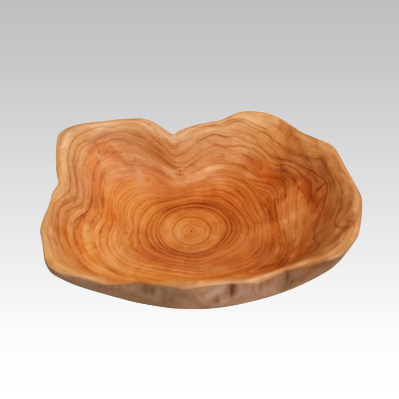 OctaWood-Fruitkom - Tigela Octogonal Maciça de Madeira para Casa e Restaurante