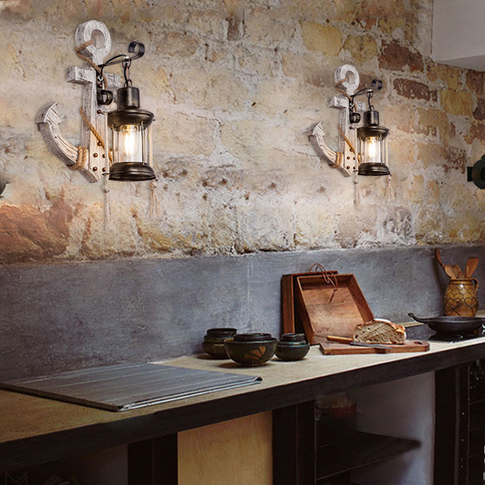 Lampada a LED Vintage Austin - Anker, Sala da Pranzo/Soggiorno, Metallo/Legno