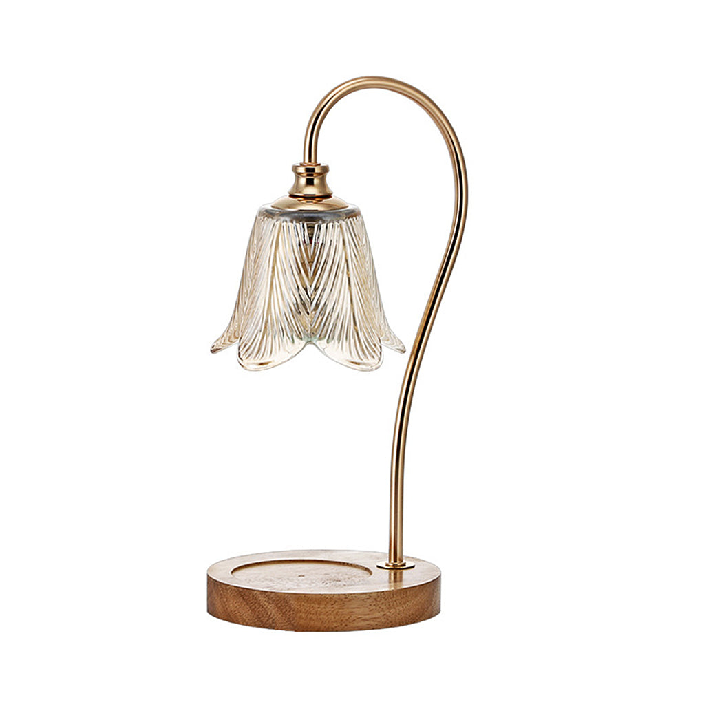 CandleGlow - Scaldacandele Lampada da Tavolo con Paralume in Vetro