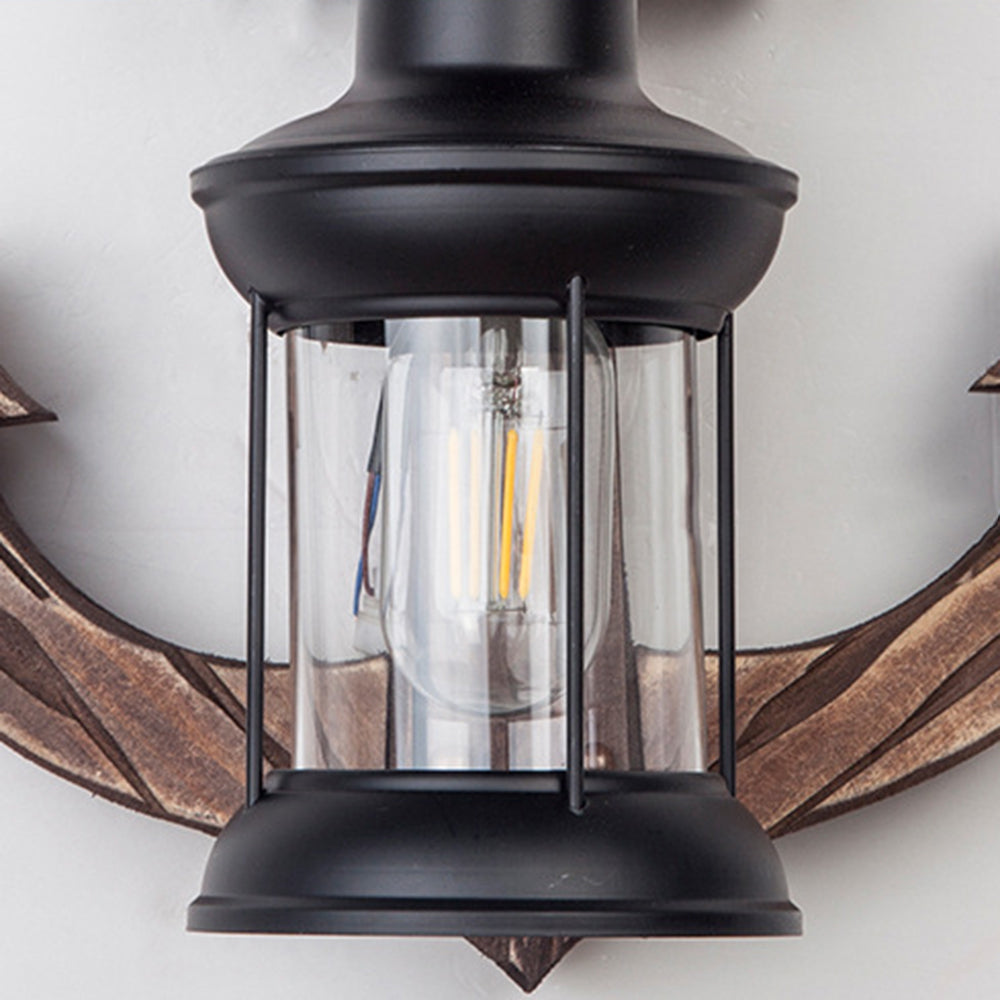 Austin Vintage LED Wall Lamp - Anchor, Dining/Living Room, Metal/Wood