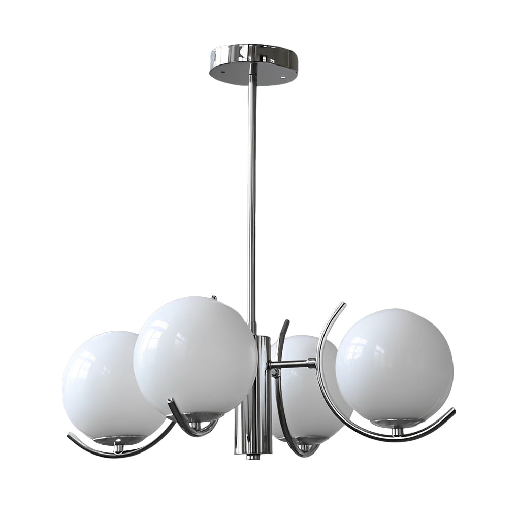 Lámpara de techo nórdica de hierro con globo de vidrio electrochapado de 4/5 luces