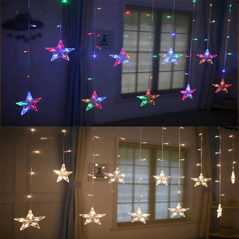 FestiveGlow - Star and Moon Shaped Garland for Party Decoration
