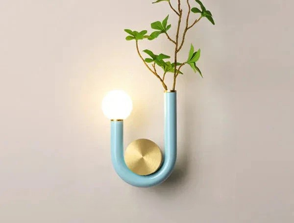 PinkLume – Candeeiro de Parede LED Moderno em Forma de U para Quarto de Dormir e Quarto de Criança