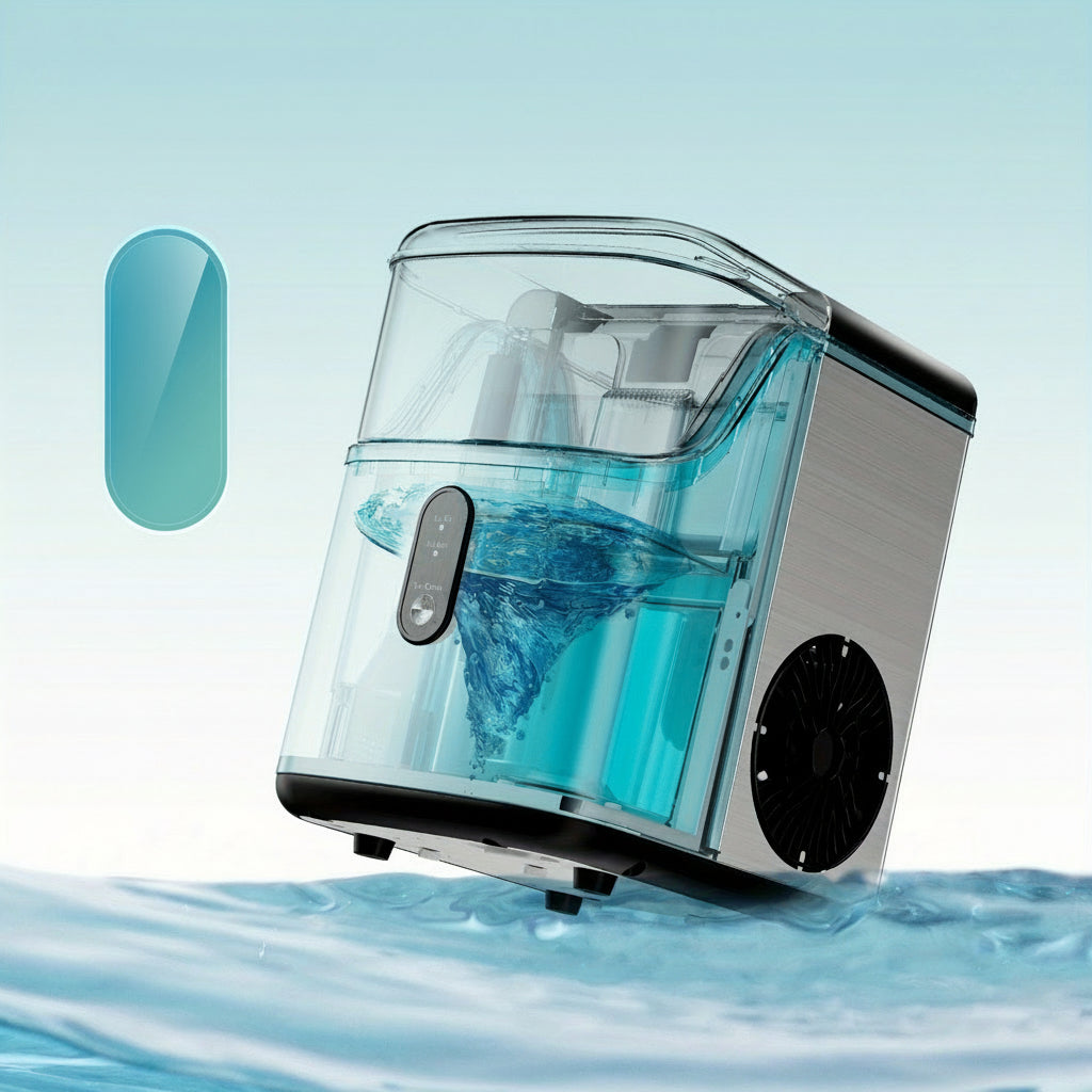 Macchina per Cubetti di Ghiaccio Compatta Design in Acciaio Inox Ghiaccio Nugget Veloce