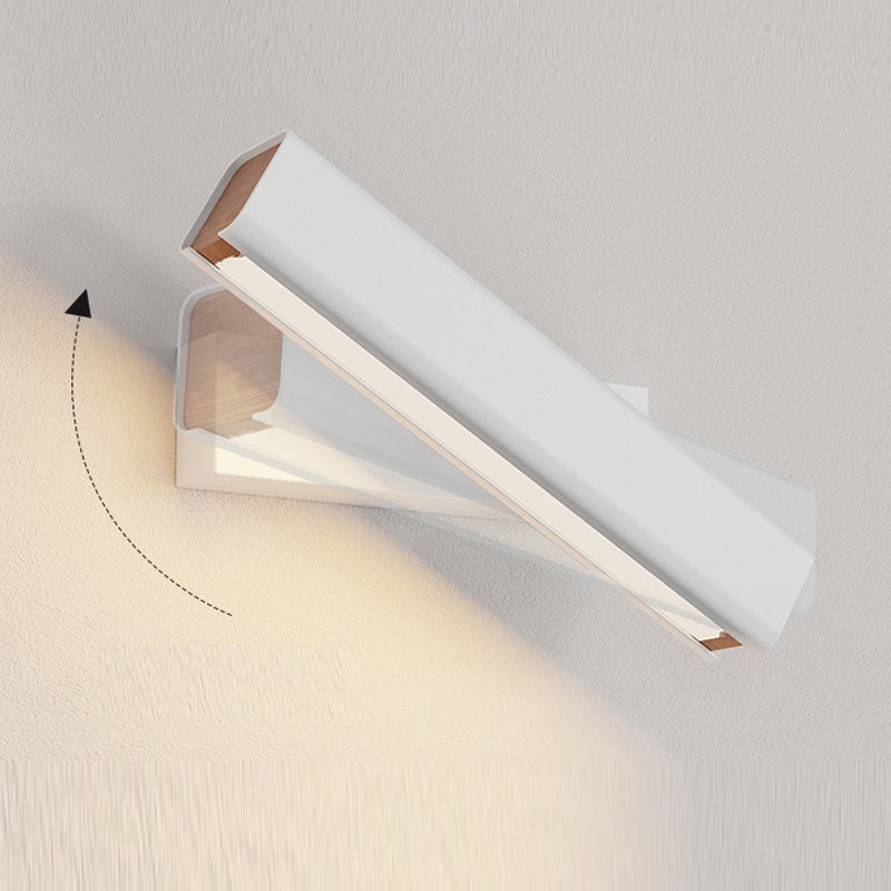 Applique Moderna LED Aqsa Interna Orientabile Rettangolare Metallo/Legno Soggiorno
