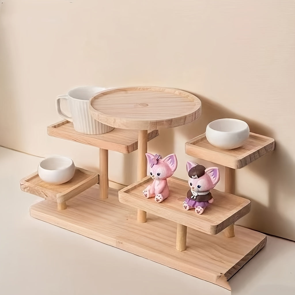 PlantStand - Versatile Wooden Stand for Succulents & Accessories, Layered Shelf