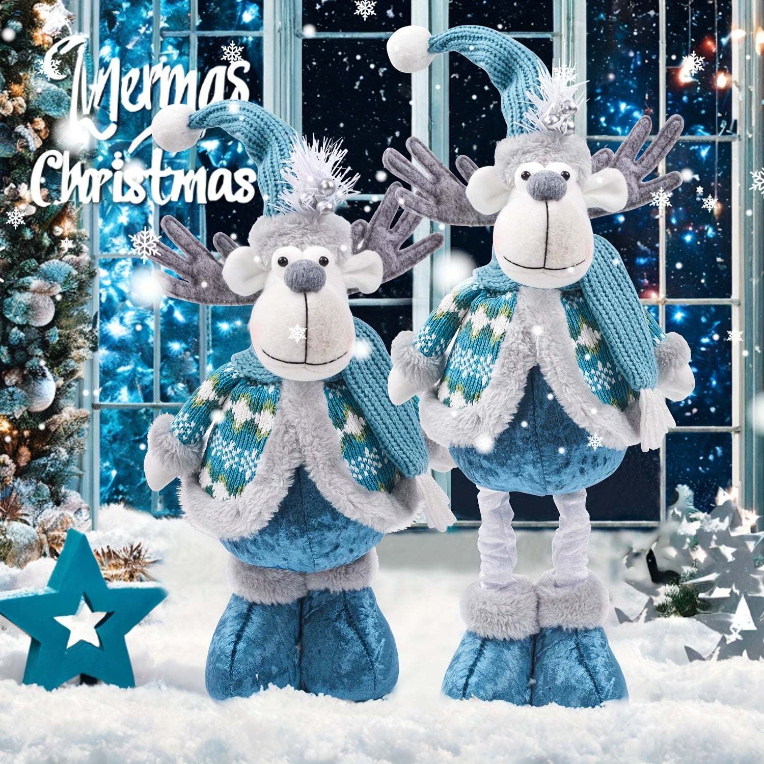 FestiveStyle - Large Christmas Decoration Set (Santa Claus, Reindeer, Snowman & Gnome)