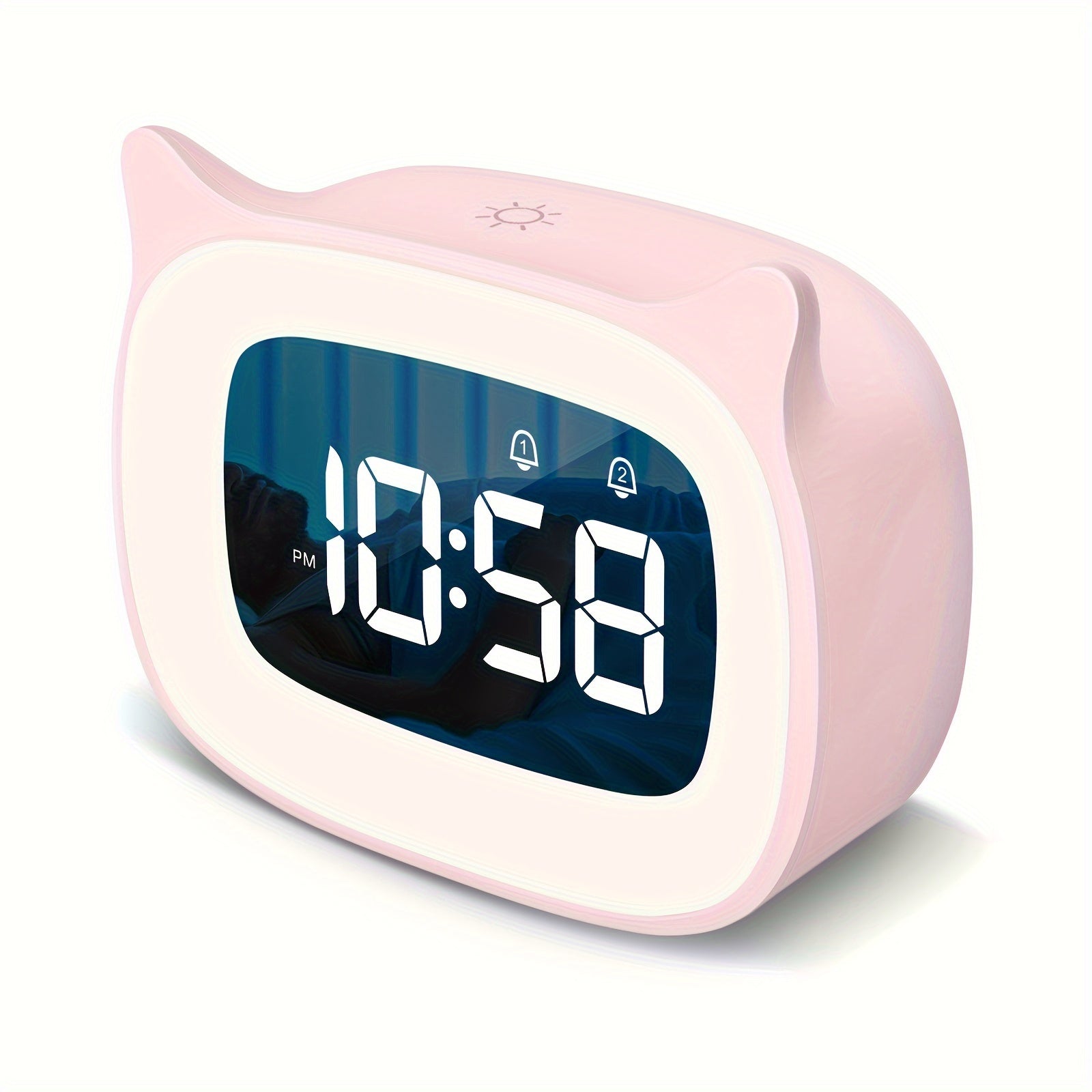 KawaiiCat - Cute Cat Ear Alarm Clock with Night Light