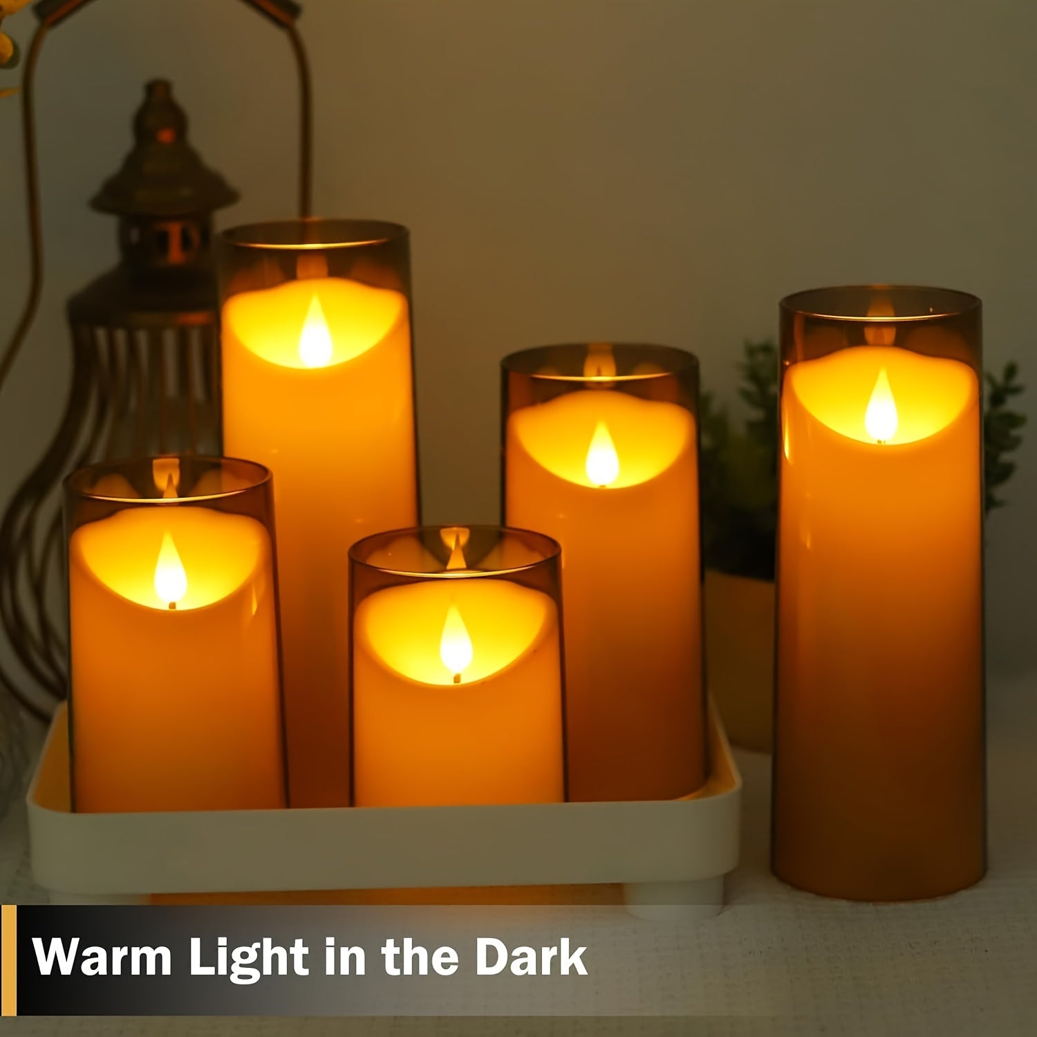 3 velas LED con control remoto - con función de temporizador y sensor infrarrojo, gris