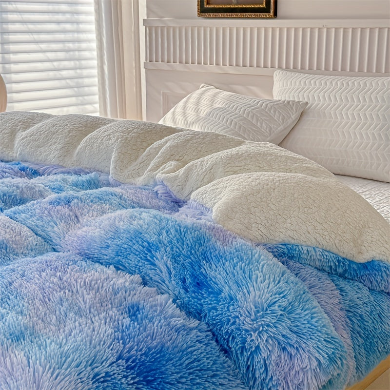 Manta de piel de cordero gruesa y cálida de felpa - Ropa de cama suave y esponjosa para otoño e invierno