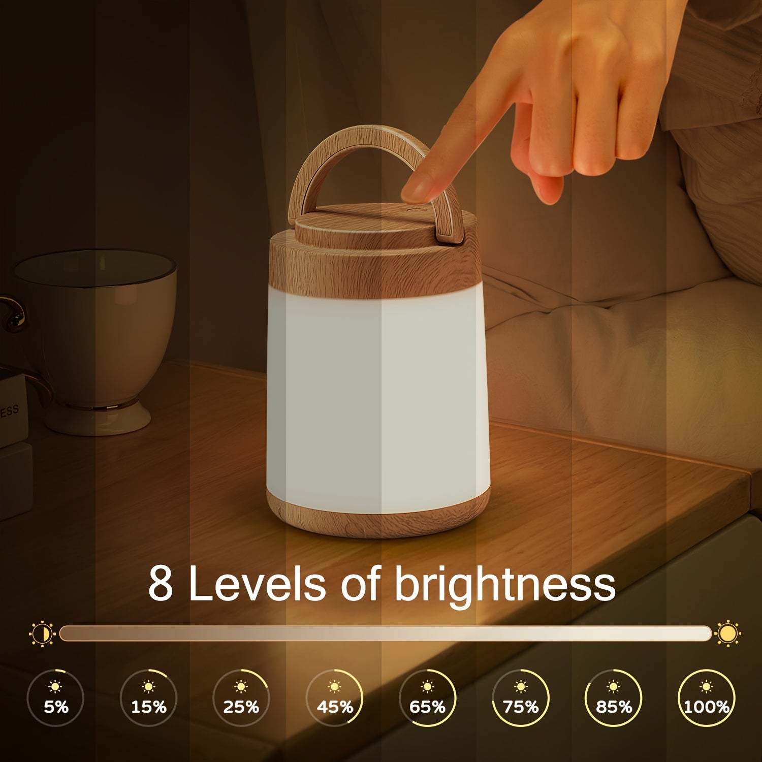 LumiTouch - Dimmable Rechargeable Night Light with Touch & Remote Control, RGB Ambient Lighting