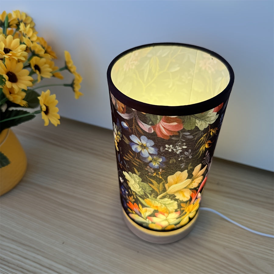 GlowWood - Lampada da tavolo LED fantasiosa con base in legno