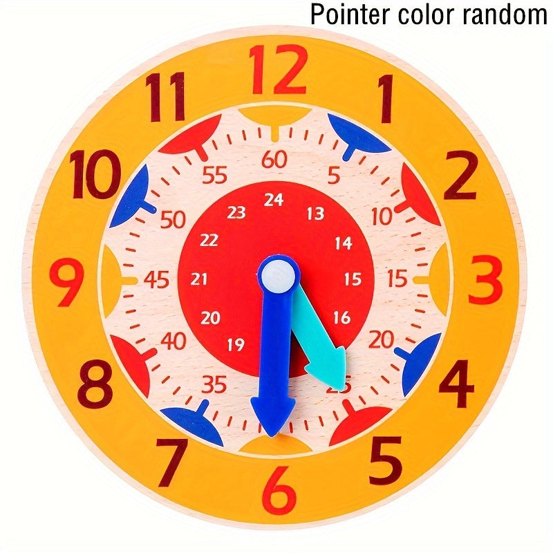 Orologio Educativo in Legno - Orologio Giocattolo per Bambini per Imparare l'Ora, Perfetto per Regali di Natale e Halloween