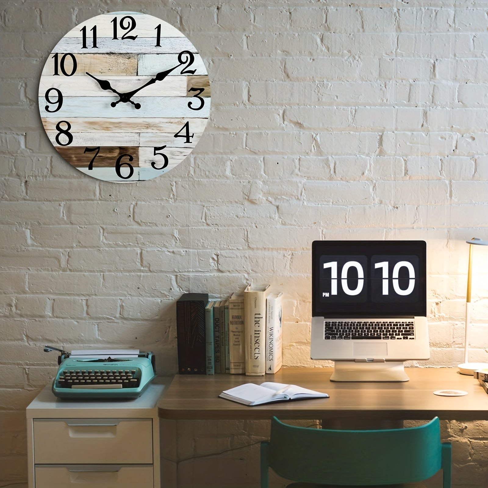 Nautical Wall Clock - Silent Round Clock, Blue Theme for Outdoor and Indoor Use
