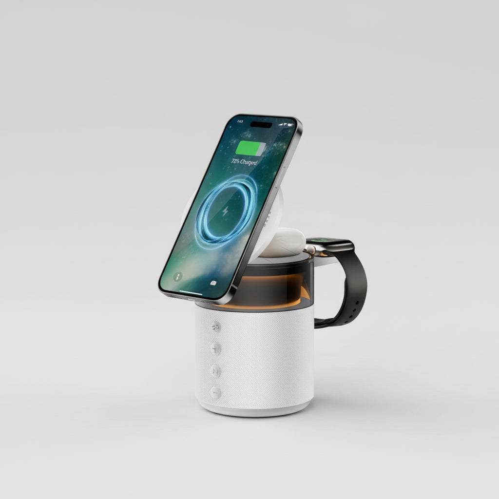 Wireless Charging Station Night Light Multifunctional USB C Charger Stand