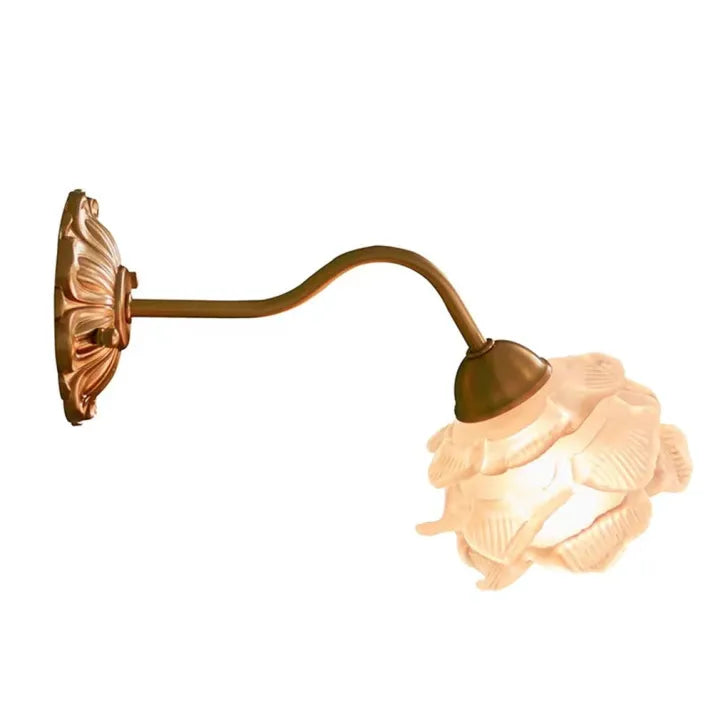 BlossomGlow – Vintage Copper Petal Wall Lamp