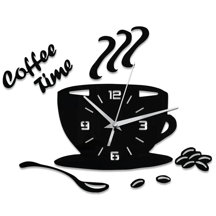 CoffeeCup - Relógio de Parede Espelho