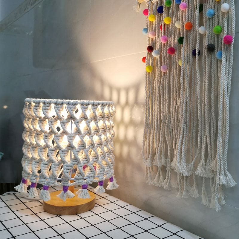 LightWave - Lampada da tavolo con corda intrecciata