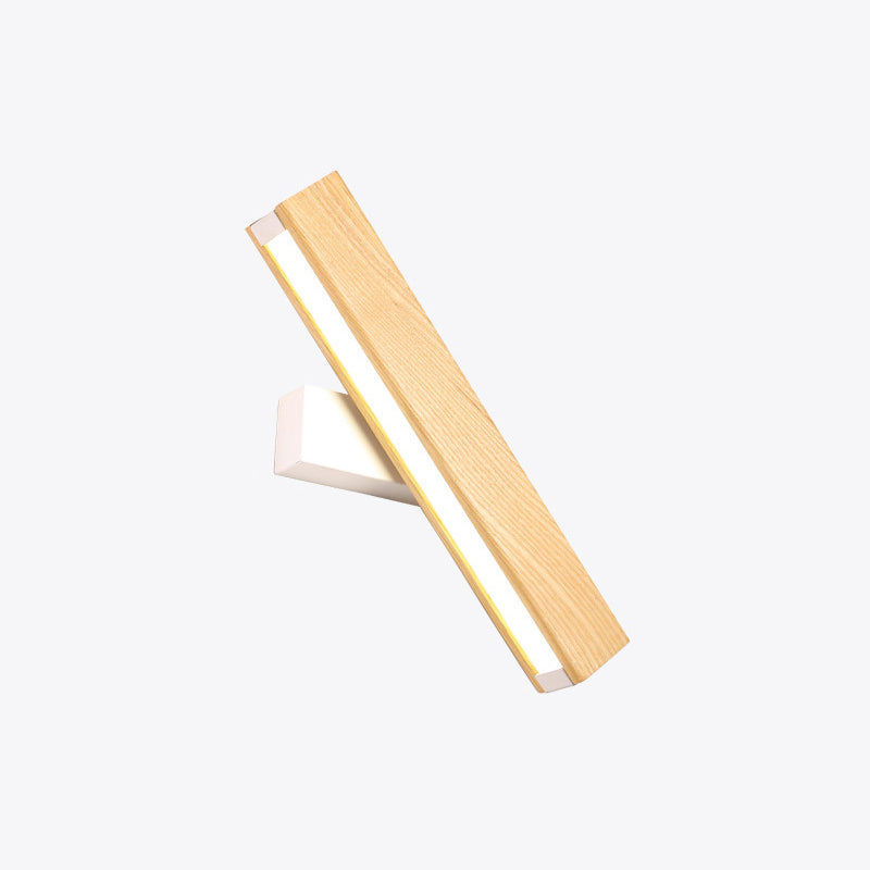 LinearLight - Lampada da parete LED moderna in legno rotante per camera da letto
