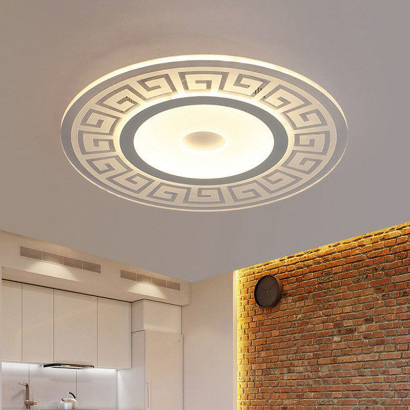 GreekKey – Lampada da soffitto LED acrilica con decorazione Chiave Greca per camera da letto