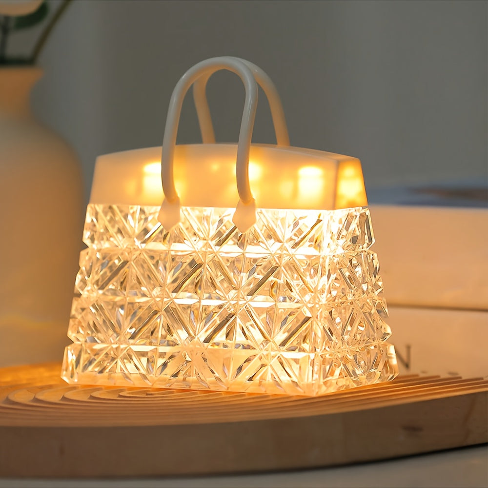 GlowSquare - Lampada da tavolo LED chic con finitura moderna lucidata
