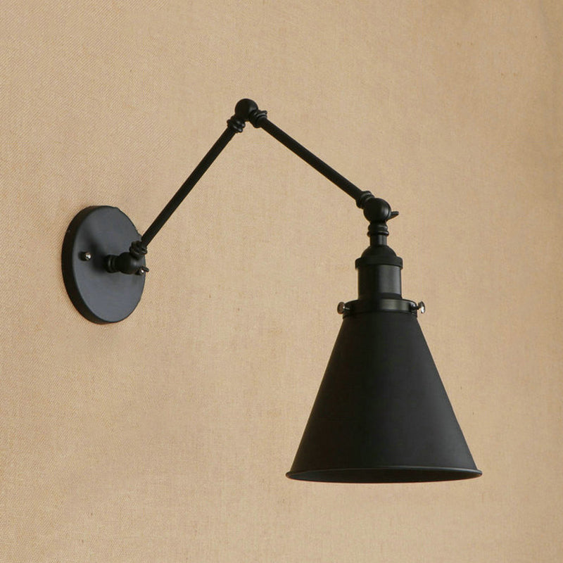IndustrialFarm - Lampada da parete a muro conico in stile fattoria nera/ruggine