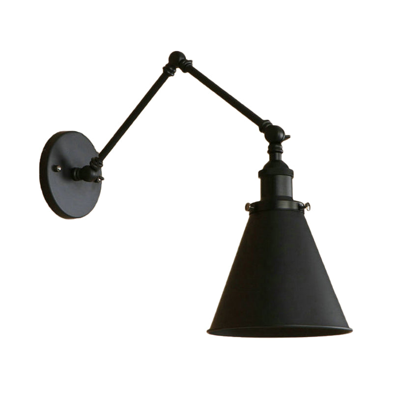 IndustrialFarm - Lampada da parete a muro conico in stile fattoria nera/ruggine