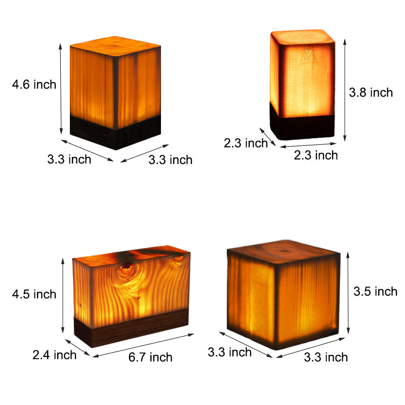 LumiHout - Lámpara de mesa LED con batería y control táctil