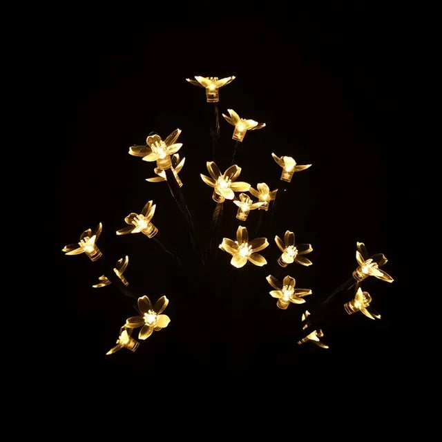 LumiBlossom - Luz colgante LED solar con flor de durazno – Resistente a la intemperie y eficiente energéticamente