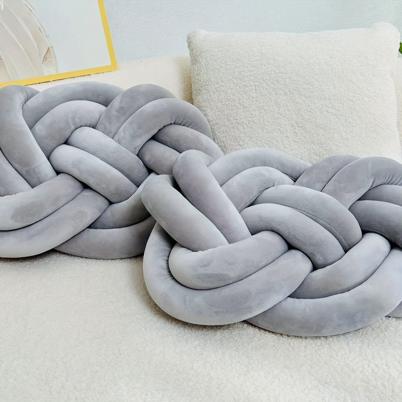 2 Pieces Button Ball Cushions - Soft Plush Cushions, Decorative Cushions for Bed, Sofa, and Living Room