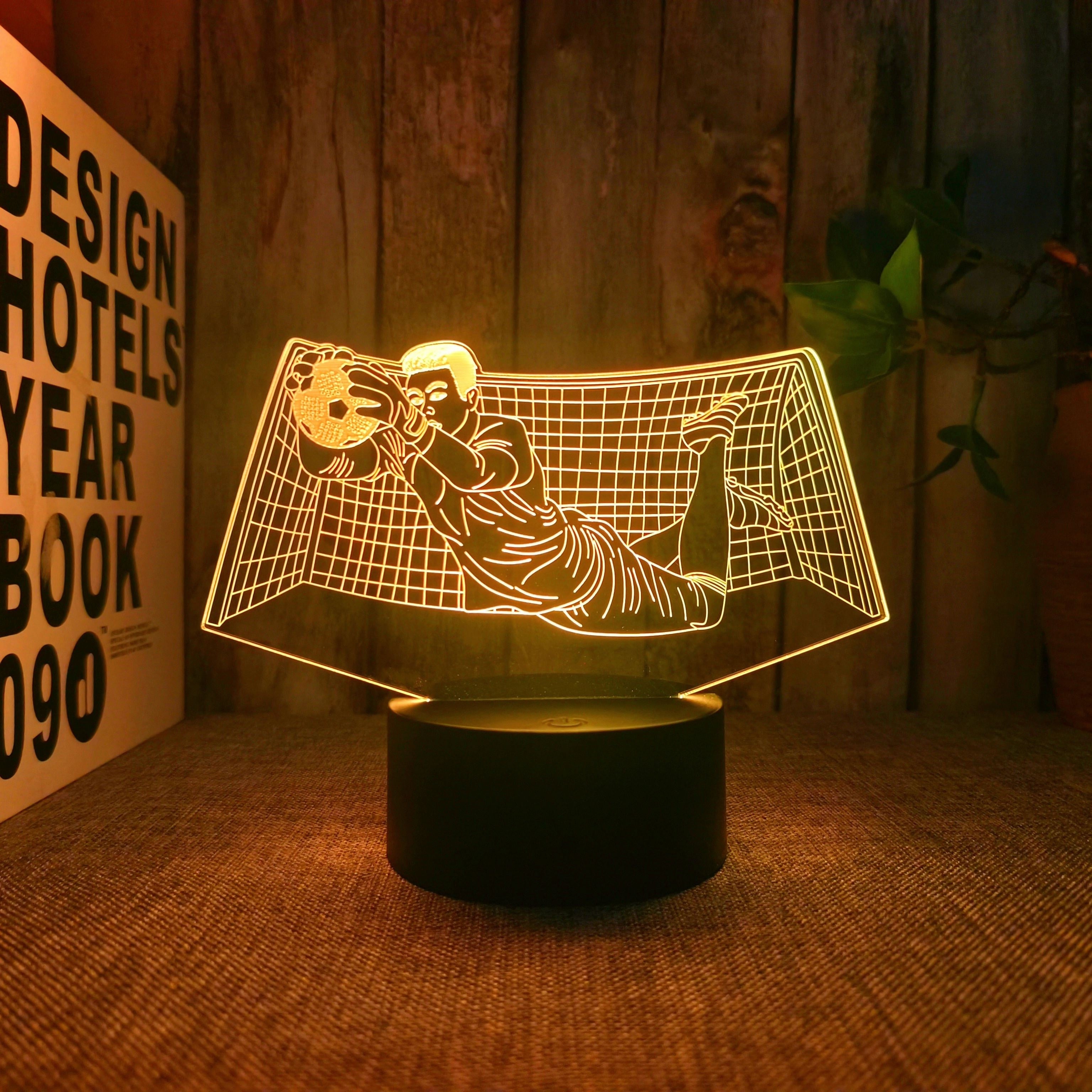 KeeperLight - 3D Football Goalkeeper Night Lamp with Touch Control