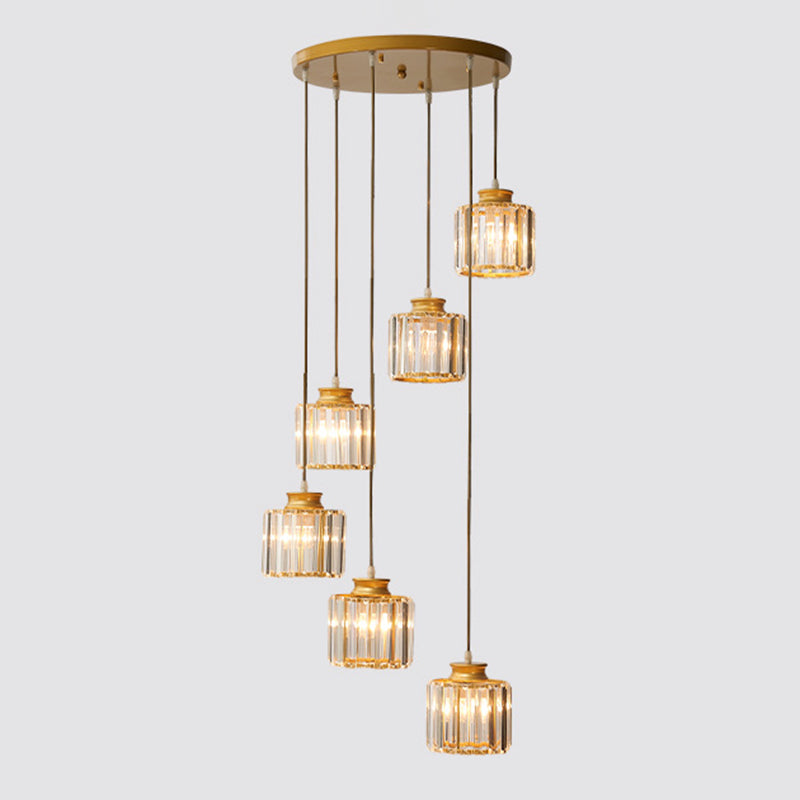 Lámpara colgante de aluminio para isla moderna y sencilla de 3/5 luces negra/oro lámpara de techo en luz cálida/blanca