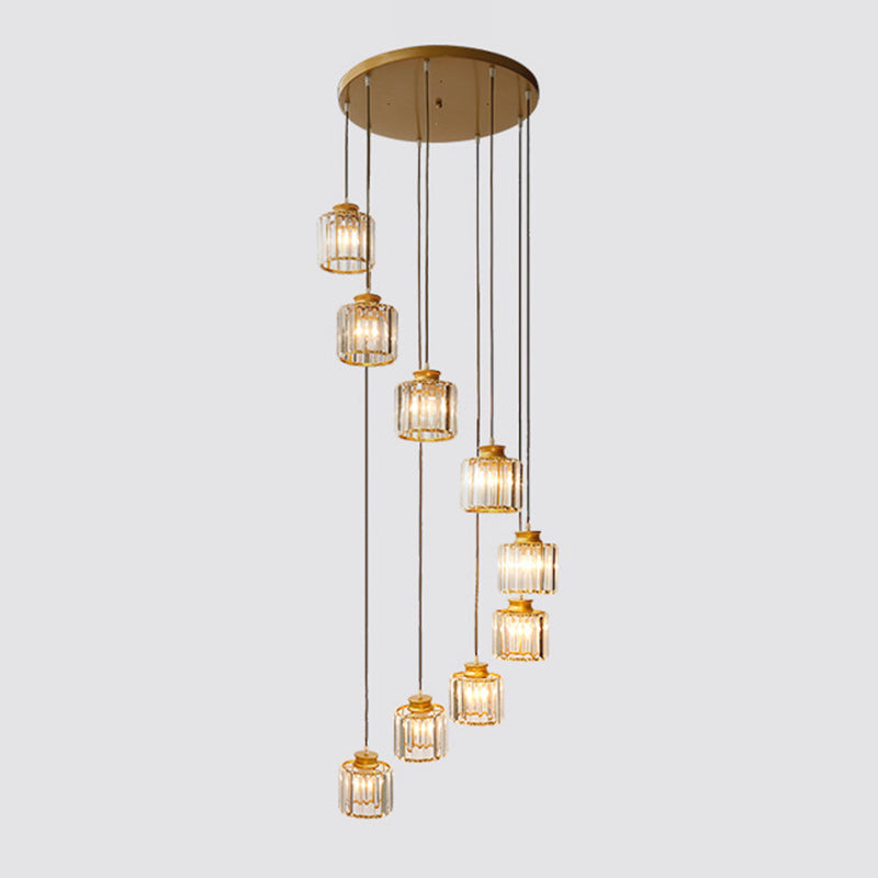 Lámpara colgante de aluminio para isla moderna y sencilla de 3/5 luces negra/oro lámpara de techo en luz cálida/blanca