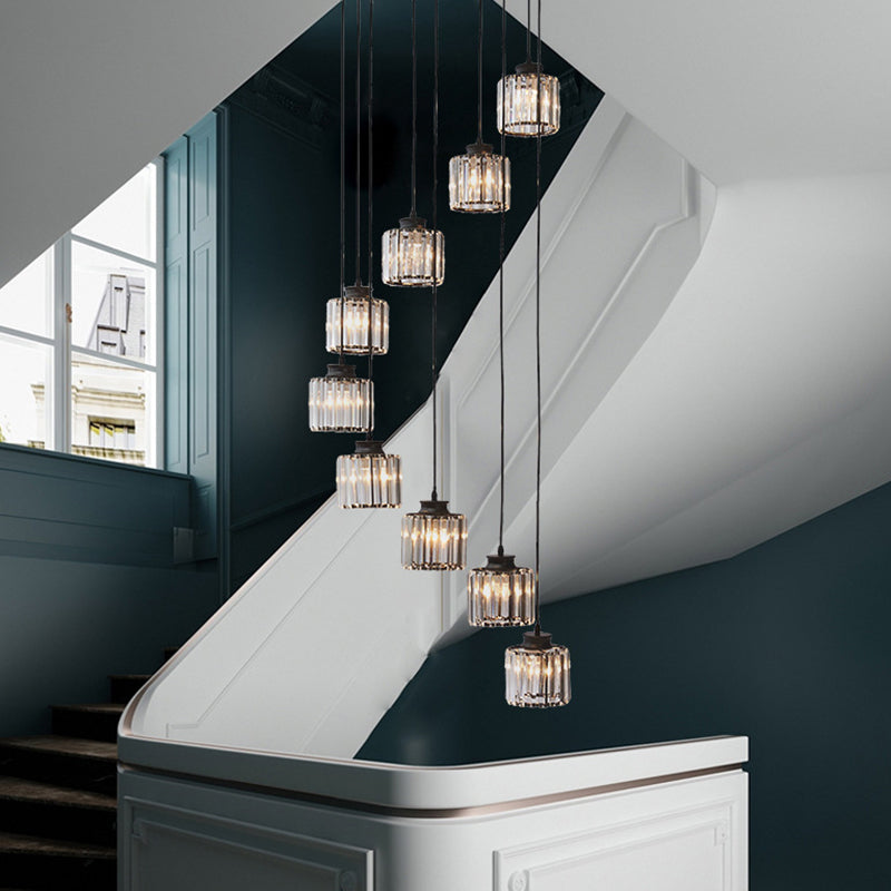Lámpara colgante de aluminio para isla moderna y sencilla de 3/5 luces negra/oro lámpara de techo en luz cálida/blanca