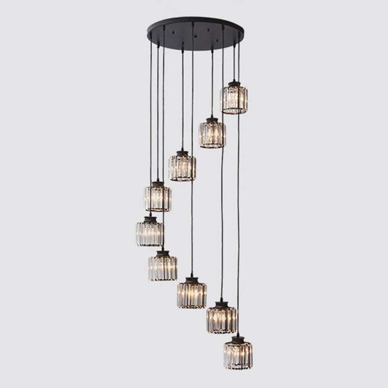 Lámpara colgante de aluminio para isla moderna y sencilla de 3/5 luces negra/oro lámpara de techo en luz cálida/blanca