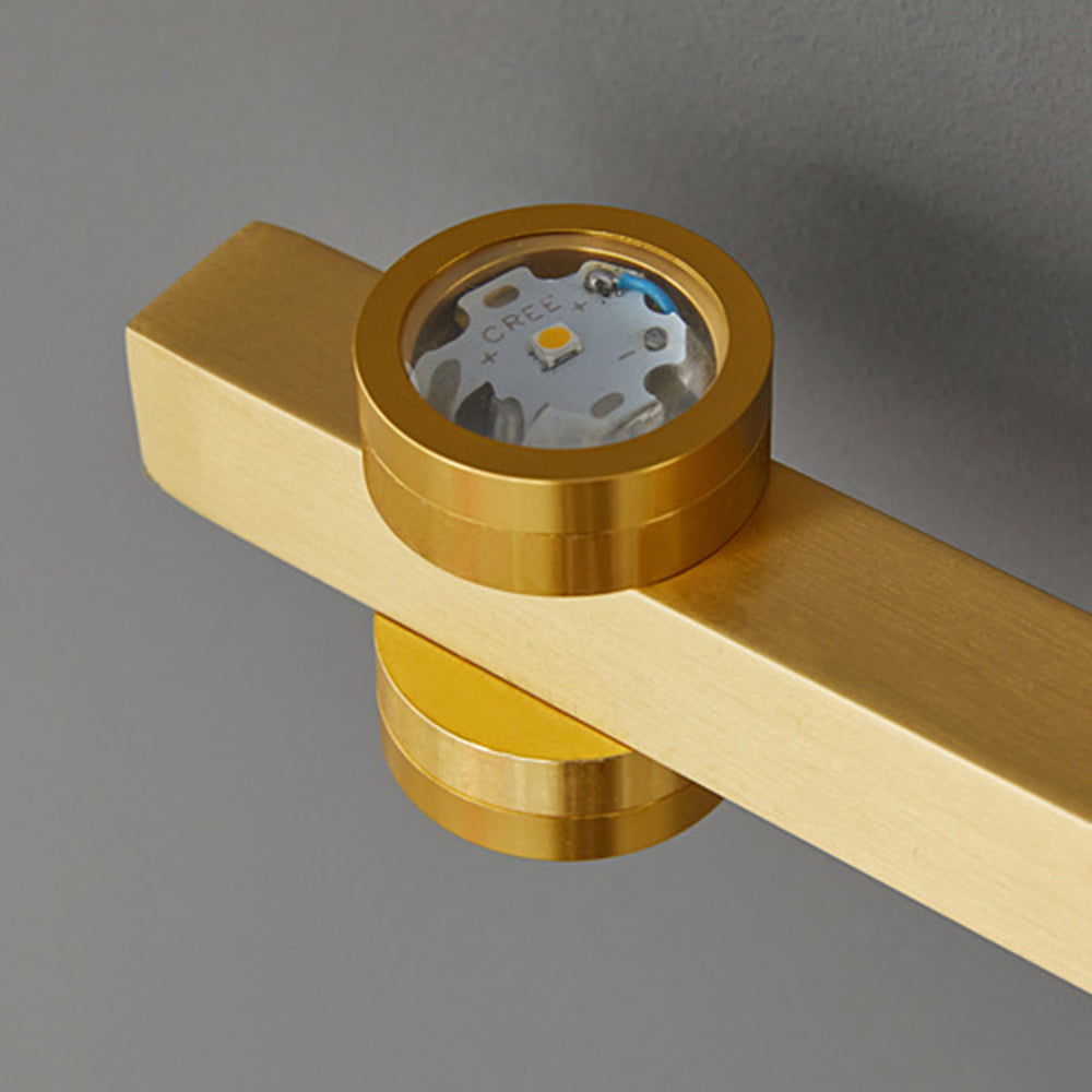 Freja - Lampada da parete LED moderna, nero/oro, bagno, metallo