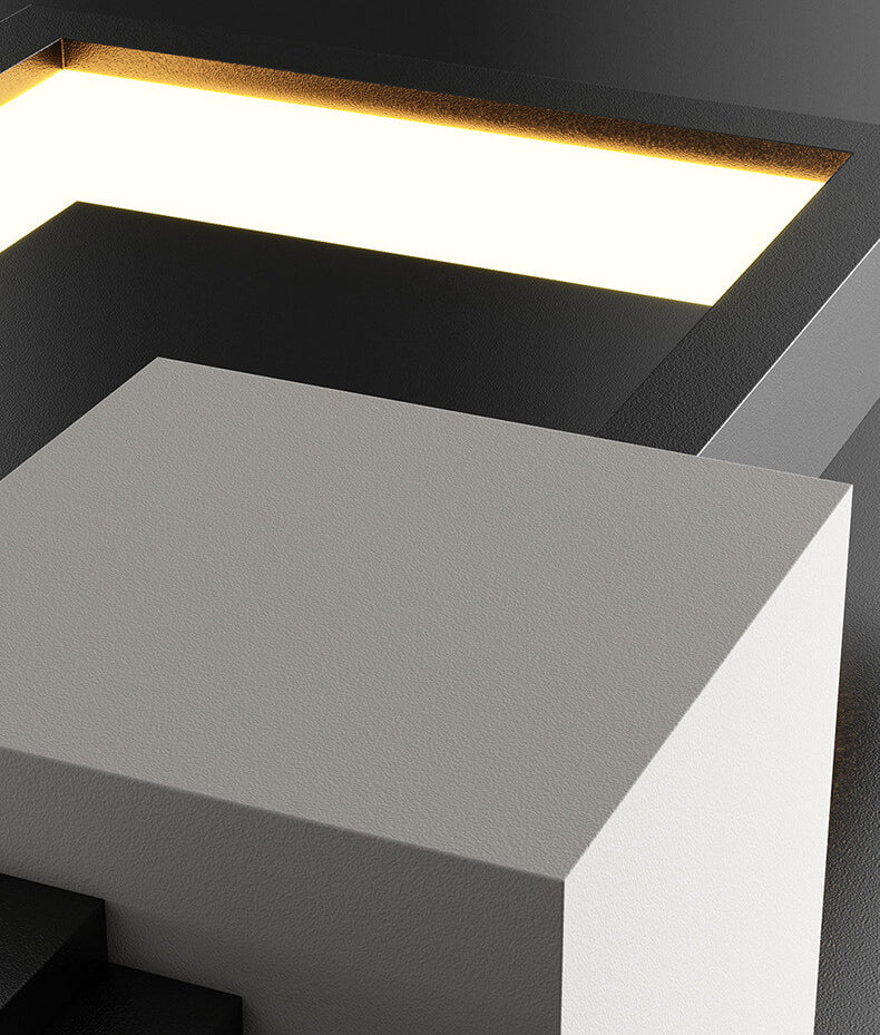 Lámpara de pared LED cuadrada minimalista con marco de hierro y silicona
