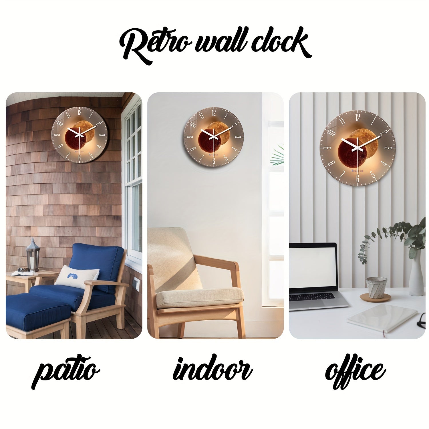 CosmicLight - Silent Round Wall Clock with Planet Design