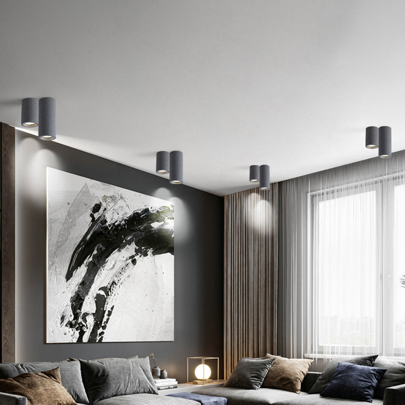 Lámpara de techo LED Cilindro de Cemento - Diseño Minimalista