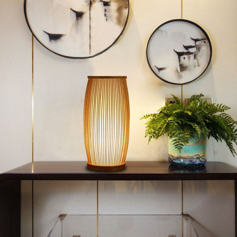 BambooGlow - Bamboo Table Lamp Night Light – Stylish Wooden Lamp