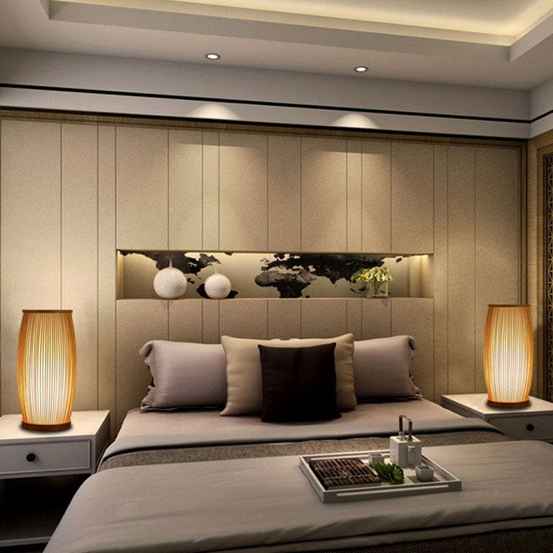 BambooGlow - Bamboo Table Lamp Night Light – Stylish Wooden Lamp