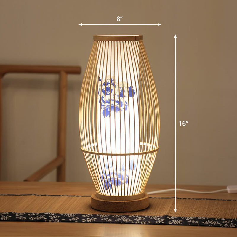 Lampada da Comodino Gearceerde - Illuminazione da Tavolo Contemporanea in Bambù e Legno