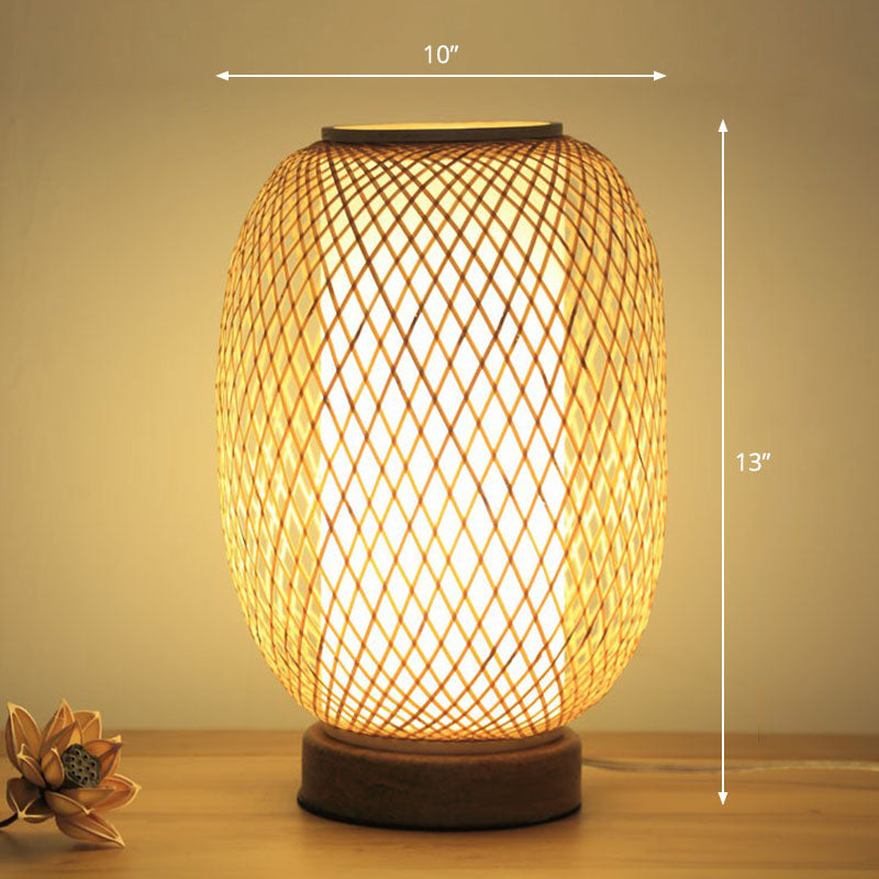 Lampada da Comodino Gearceerde - Illuminazione da Tavolo Contemporanea in Bambù e Legno